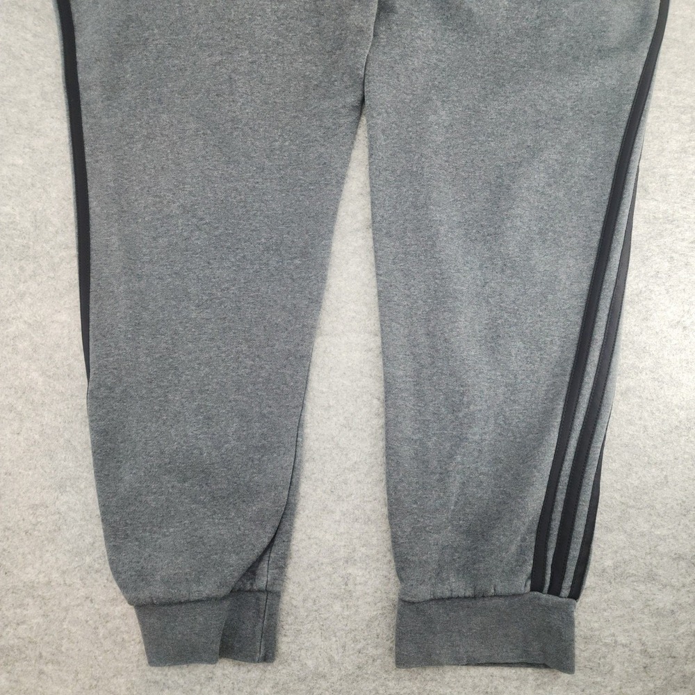 Adidas Mens Large | Gray 3-Stripe Fleece Joggers Sweatpants Athleisure Gray - Picture 5 of 7